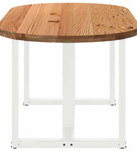 Esstisch Hellbraun 180x90x74 cm Massivholz Eiche Oval
