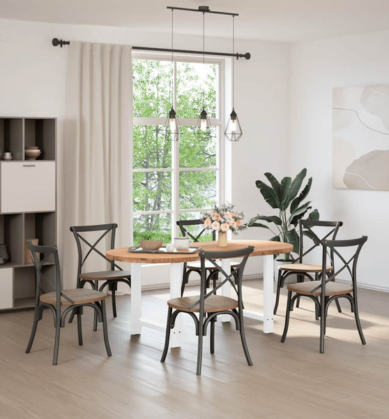 Esstisch Hellbraun 180x90x74 cm Massivholz Eiche Oval