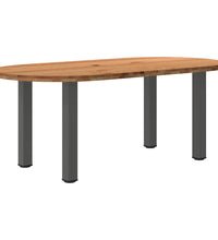 Esstisch Hellbraun 200x100x74 cm Massivholz Eiche Oval