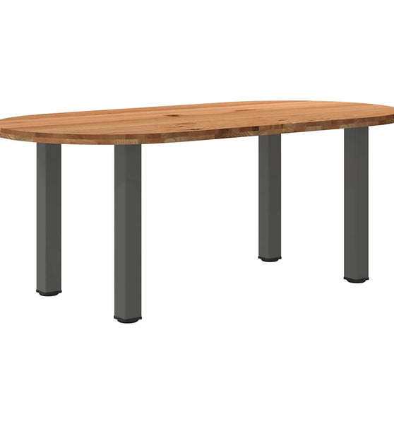 Esstisch Hellbraun 200x100x74 cm Massivholz Eiche Oval