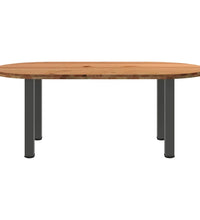 Esstisch Hellbraun 200x100x74 cm Massivholz Eiche Oval
