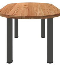 Esstisch Hellbraun 200x100x74 cm Massivholz Eiche Oval