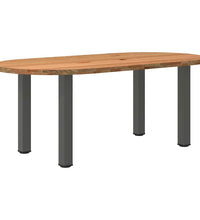 Esstisch Hellbraun 200x100x74 cm Massivholz Eiche Oval