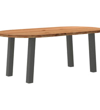 Esstisch Hellbraun 200x100x74 cm Massivholz Eiche Oval