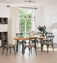 Esstisch Hellbraun 200x100x74 cm Massivholz Eiche Oval