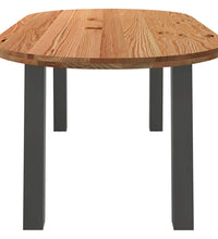 Esstisch Hellbraun 200x100x74 cm Massivholz Eiche Oval