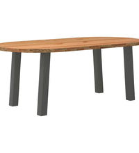 Esstisch Hellbraun 200x100x74 cm Massivholz Eiche Oval