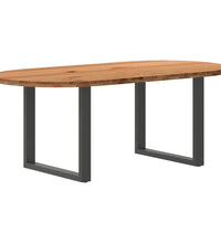 Esstisch Hellbraun 200x100x74 cm Massivholz Eiche Oval