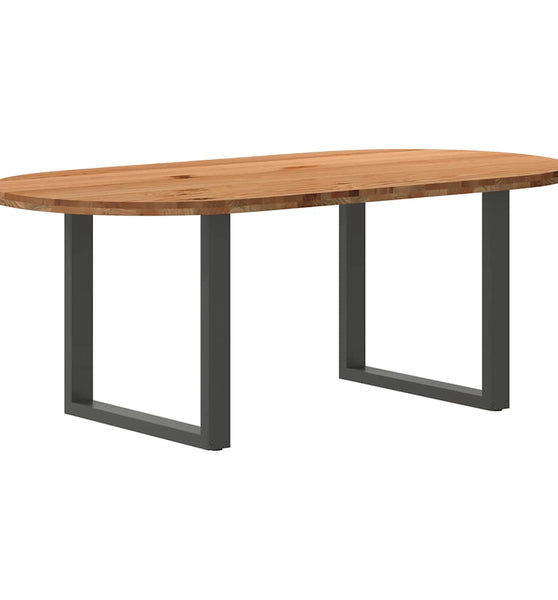 Esstisch Hellbraun 200x100x74 cm Massivholz Eiche Oval