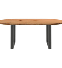 Esstisch Hellbraun 200x100x74 cm Massivholz Eiche Oval