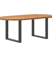 Esstisch Hellbraun 200x100x74 cm Massivholz Eiche Oval