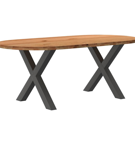 Esstisch Hellbraun 200x100x74 cm Massivholz Eiche Oval