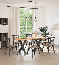 Esstisch Hellbraun 200x100x74 cm Massivholz Eiche Oval