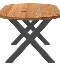 Esstisch Hellbraun 200x100x74 cm Massivholz Eiche Oval