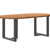 Esstisch Hellbraun 200x100x74 cm Massivholz Eiche Oval