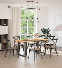 Esstisch Hellbraun 200x100x74 cm Massivholz Eiche Oval