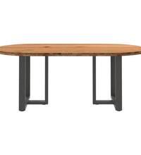Esstisch Hellbraun 200x100x74 cm Massivholz Eiche Oval