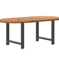 Esstisch Hellbraun 200x100x74 cm Massivholz Eiche Oval