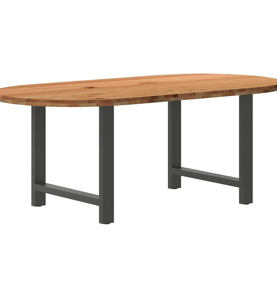 Esstisch Hellbraun 200x100x74 cm Massivholz Eiche Oval