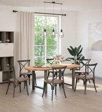 Esstisch Hellbraun 200x100x74 cm Massivholz Eiche Oval