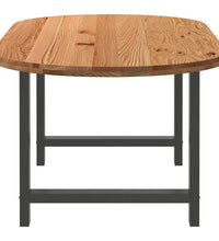 Esstisch Hellbraun 200x100x74 cm Massivholz Eiche Oval