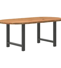 Esstisch Hellbraun 200x100x74 cm Massivholz Eiche Oval