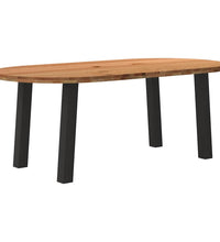 Esstisch Hellbraun 200x100x74 cm Massivholz Eiche Oval