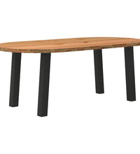 Esstisch Hellbraun 200x100x74 cm Massivholz Eiche Oval