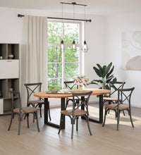 Esstisch Hellbraun 200x100x74 cm Massivholz Eiche Oval