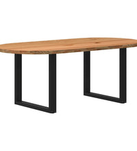 Esstisch Hellbraun 200x100x74 cm Massivholz Eiche Oval