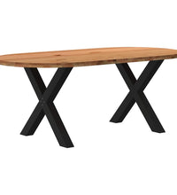 Esstisch Hellbraun 200x100x74 cm Massivholz Eiche Oval