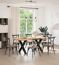 Esstisch Hellbraun 200x100x74 cm Massivholz Eiche Oval