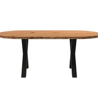 Esstisch Hellbraun 200x100x74 cm Massivholz Eiche Oval