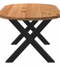 Esstisch Hellbraun 200x100x74 cm Massivholz Eiche Oval