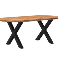 Esstisch Hellbraun 200x100x74 cm Massivholz Eiche Oval