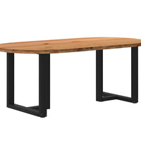 Esstisch Hellbraun 200x100x74 cm Massivholz Eiche Oval