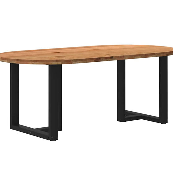 Esstisch Hellbraun 200x100x74 cm Massivholz Eiche Oval