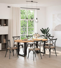 Esstisch Hellbraun 200x100x74 cm Massivholz Eiche Oval