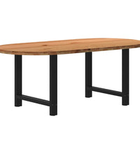 Esstisch Hellbraun 200x100x74 cm Massivholz Eiche Oval