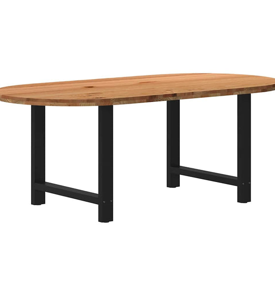 Esstisch Hellbraun 200x100x74 cm Massivholz Eiche Oval