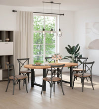 Esstisch Hellbraun 200x100x74 cm Massivholz Eiche Oval