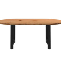 Esstisch Hellbraun 200x100x74 cm Massivholz Eiche Oval