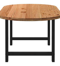 Esstisch Hellbraun 200x100x74 cm Massivholz Eiche Oval