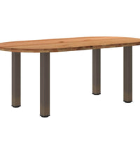 Esstisch Hellbraun 200x100x74 cm Massivholz Eiche Oval