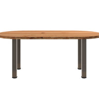 Esstisch Hellbraun 200x100x74 cm Massivholz Eiche Oval