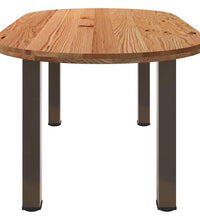 Esstisch Hellbraun 200x100x74 cm Massivholz Eiche Oval