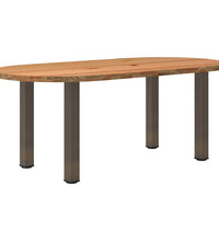 Esstisch Hellbraun 200x100x74 cm Massivholz Eiche Oval