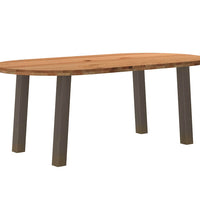 Esstisch Hellbraun 200x100x74 cm Massivholz Eiche Oval