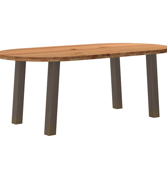 Esstisch Hellbraun 200x100x74 cm Massivholz Eiche Oval