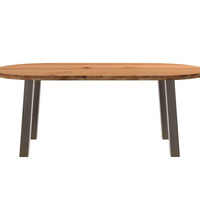 Esstisch Hellbraun 200x100x74 cm Massivholz Eiche Oval